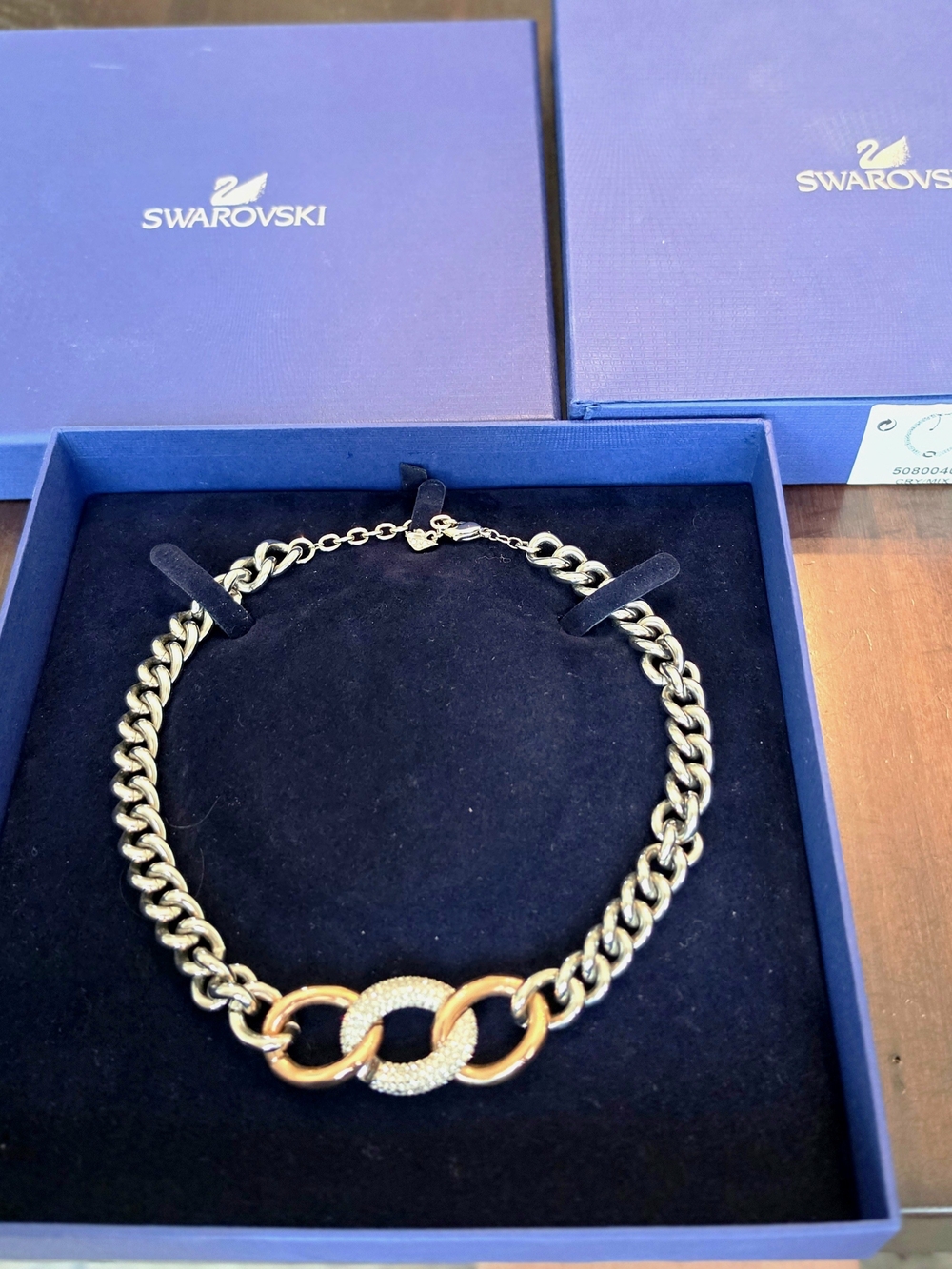 Swarovski Bound Mixed-Metal Chunky Chain Necklace (Model 5080040)